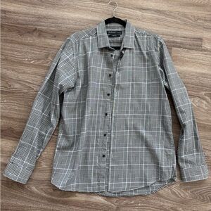 Primark Men's Black and White Checkered Shirt